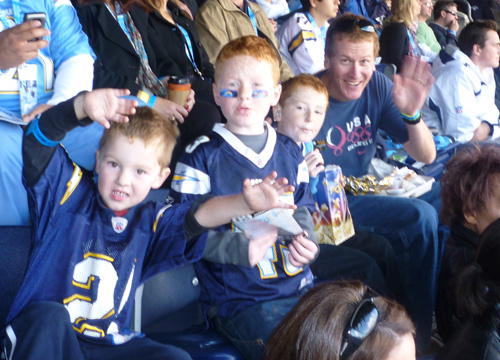 The boys at the Charger Game